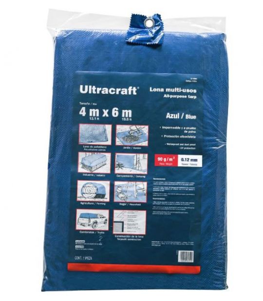 LONA PLASTICA 4 X 6M AZUL ULTRA TRUPER 41924