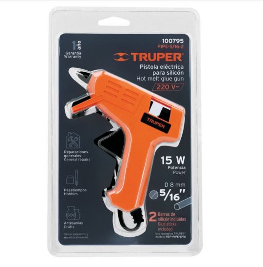 PISTOLA P / SILICONA CALIENTE TRUPER 15W 100795