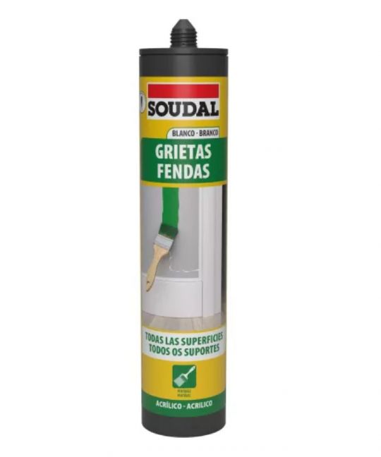 SELLADOR ACRILICO GRIETAS FENDAS TURBO BLANCO SOUDAL 290ML