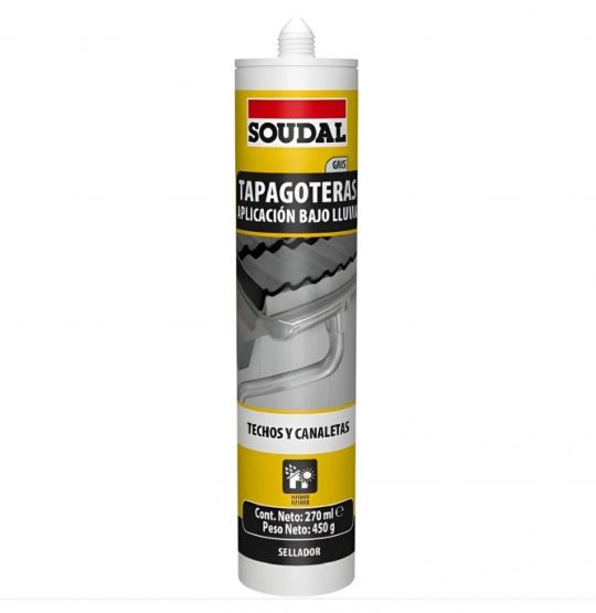 ADHESIVO TAPA GOTERAS SOUDAL 270ML GRIS