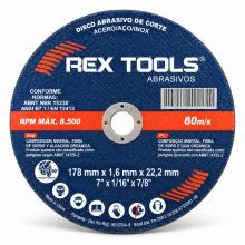 DISCO CORTE ACERO INOX REX TOOLS 178 X 1,6 X 22,2