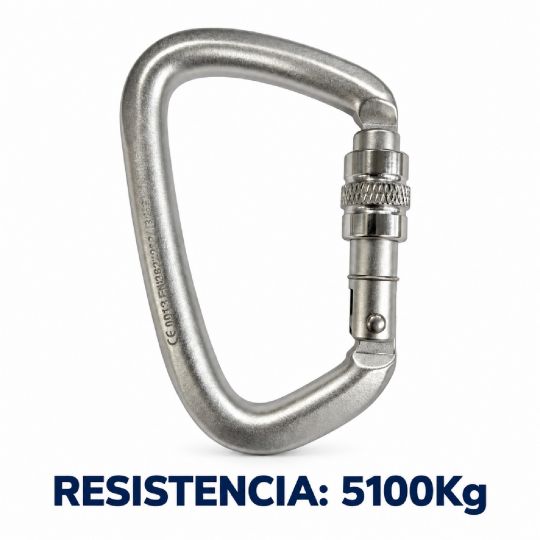 MOSQUETON ALTA RESISTENCIA 50KN APERTURA 27MM ROSCA - 79X118