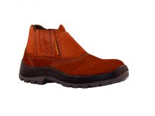 BOTA NOBUCK MARRON WORKSAFE CON ELASTICO PUNTA PLAST. N?43