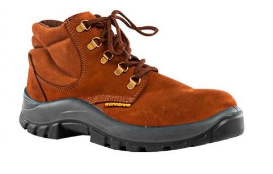 BOTA NOBUCK MARRON WORKSAFE CON CORDON PUNTA PLAST. N?35