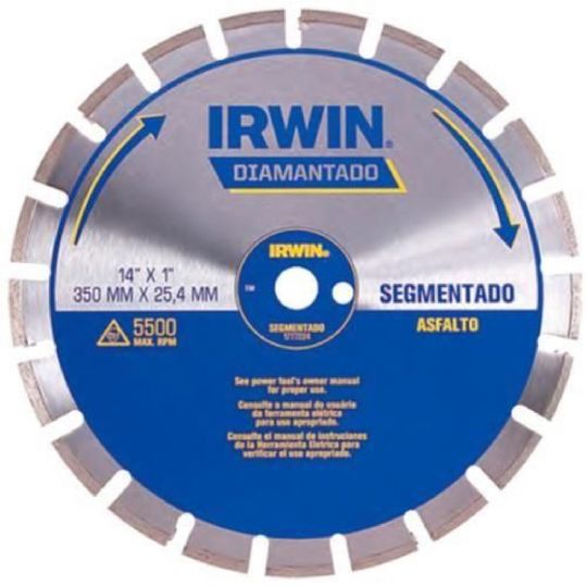 DISCO CORTE DIAMANTADO IRWIN 350 X 25,4MM SEGMENT. 1777223