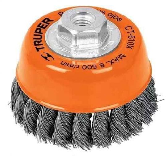 CEPILLO COPA ALAMBRE TRENZADO GRUESO 3 M14 TRUPER 17530