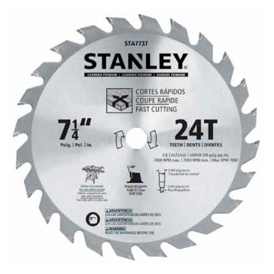 DISCO SIERRA CIRC. STANLEY MADERA 7.1 /4 (185MM) 24D STA7737