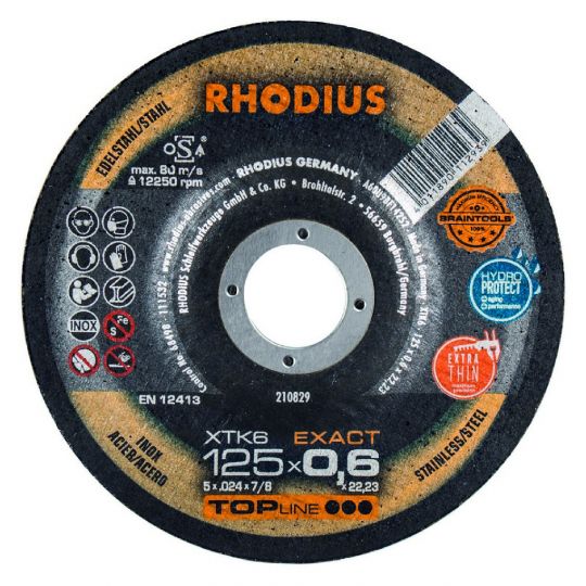 DISCO CORTE METAL /INOX RHODIUS 115 X 0,6 X 22,23 - XTK6 210828