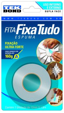 CINTA DOBLE FAZ FIJA TODO ESPUMA TEKBOND 12MM X 1,5MT INT/EXT