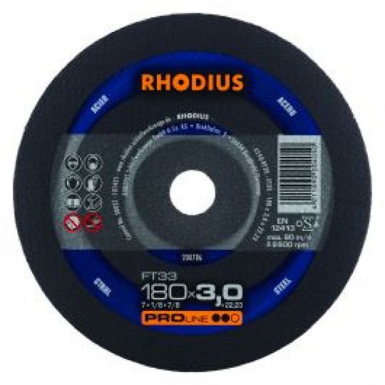 DISCO CORTE METAL /INOX RHODIUS 180 X 3,0 X 22,23 - FT33 200786