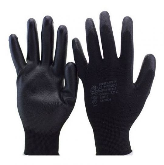 GUANTE POLIURETANO NEGRO SUPER SAFETY SS1003 N?8