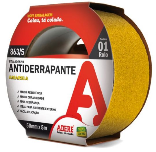 CINTA ANTIDESLIZANTE AMARILLA ADERE 863 /S 50MM X 5M