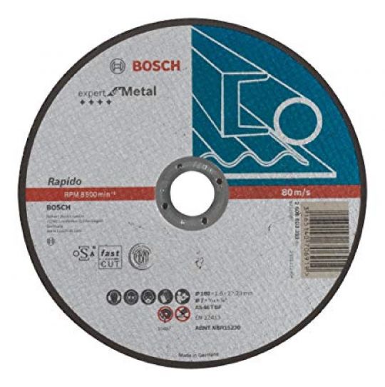 DISCO CORTE METAL /INOX BOSCH 180 X 1,6 X 22,23MM 2608603399
