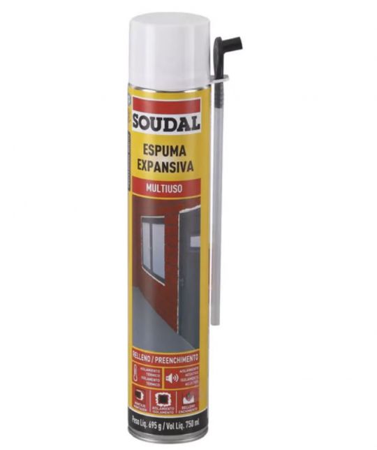 ESPUMA POLIURETANO MANUAL SOUDAL 750ML 695G