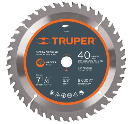 SIERRA CIRCULAR TRUPER P / MADERA 7.1 /4-180MM 40D - 18301