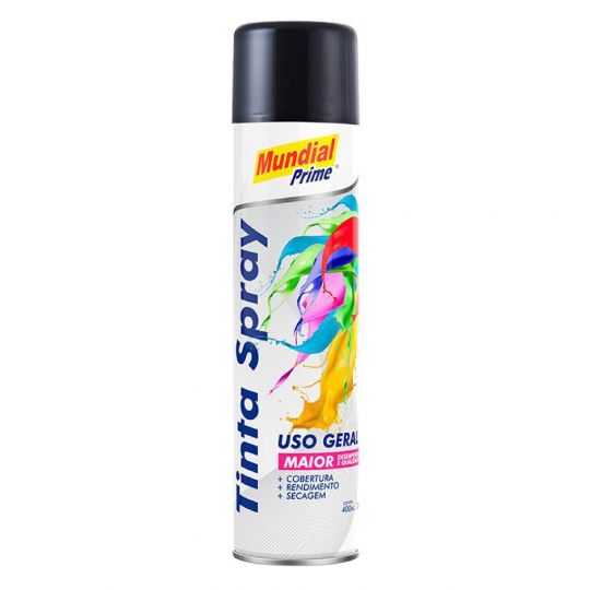 PINTURA AEROSOL NEGRO BRILLANTE MUNDIAL PRIME 400ML