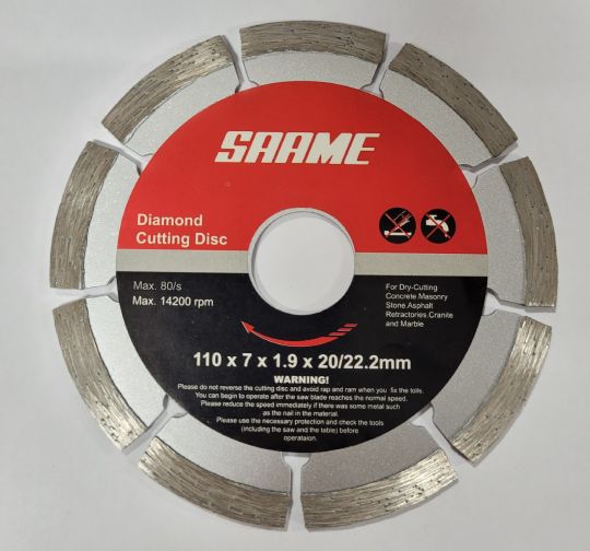 DISCO DIAMANTADO SEGMENTADO SAAME 110 X 20 /22,2MM