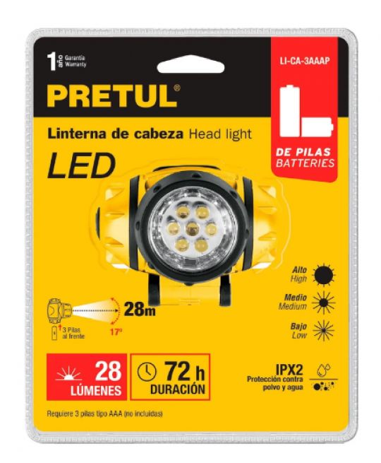 LINTERNA LED P / CABEZA 28LM PRETUL 27083