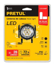 LINTERNA LED P/ CABEZA 28LM PRETUL 27083