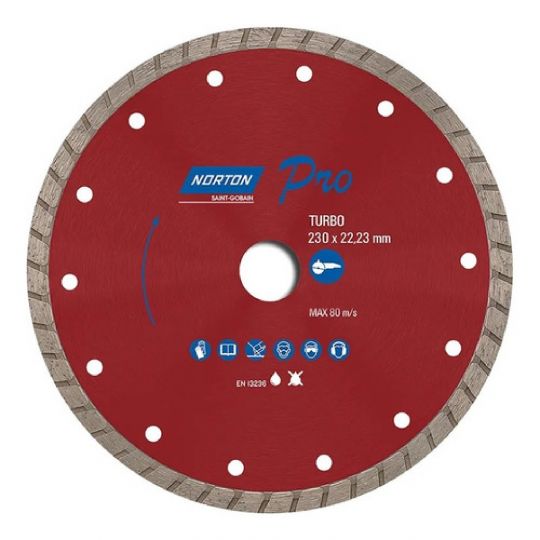 DISCO DIAMANTADO NORTON PRO 230 X 22MM TURBO