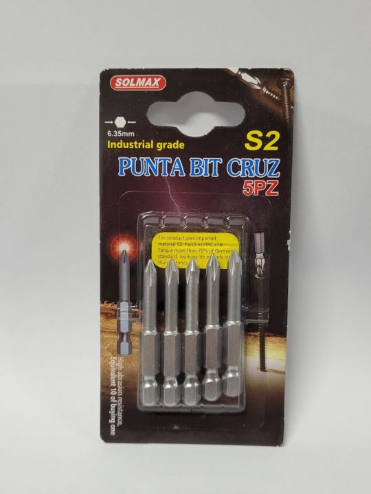 PUNTERA PHILLIPS PH1 X 50MM S2 5PZ SOLMAX 01H-02