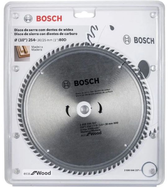 DISCO SIERRA CIRCULAR MADERA BOSCH ECO 10 X 30 X 80D 2608644337