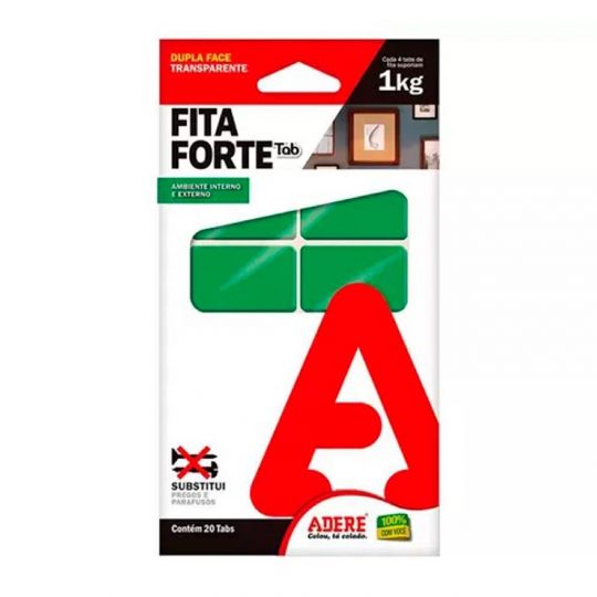 CINTA DOBLE FAZ TRANSP. FITA FORTE ADERE TAB 40X25MM