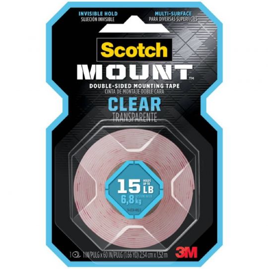 CINTA 3M DOBLE FAZ TRANSPARENTE 2,54CM X 1,52MTS 410H